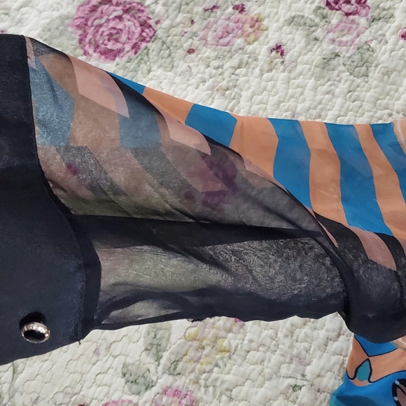 SOLD- ⭐HOST PICK- QIAN MO GE- VINTAGE BOHEMIAN PRINT CHIFFON DRESS-ORIENTAL P… - Picture 10 of 16